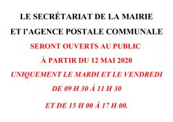 REOUVERTURE MAIRIE ET APC