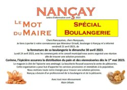 Mot du Maire spécial boulangerie