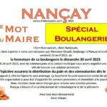 Mot du Maire spécial boulangerie